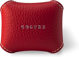 COGURE コグレ カーアロマセラピー 車用 アロマディフューザー 本革 レザー 車用芳香剤 車載 エアコン吹き出し口用 空気清浄 芳香剤 3種の香り付きアロマストーンセット 専用ボックス付き CoCarAroma レッド