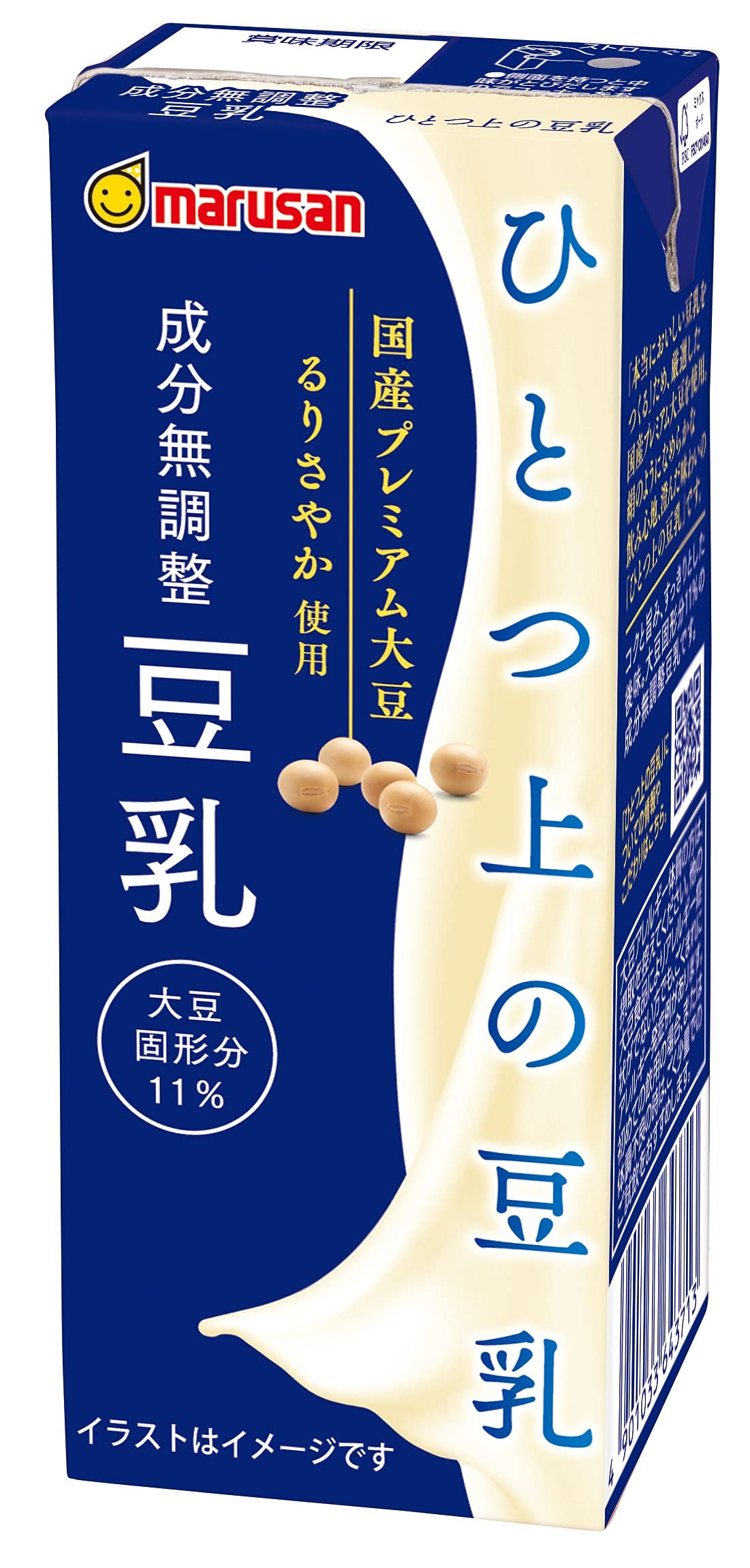 Marusan One Step Up Soy Milk, Unadjusted Ingredients, 6.8 fl oz (200 ml) x 24 Bottles 200ml×24本