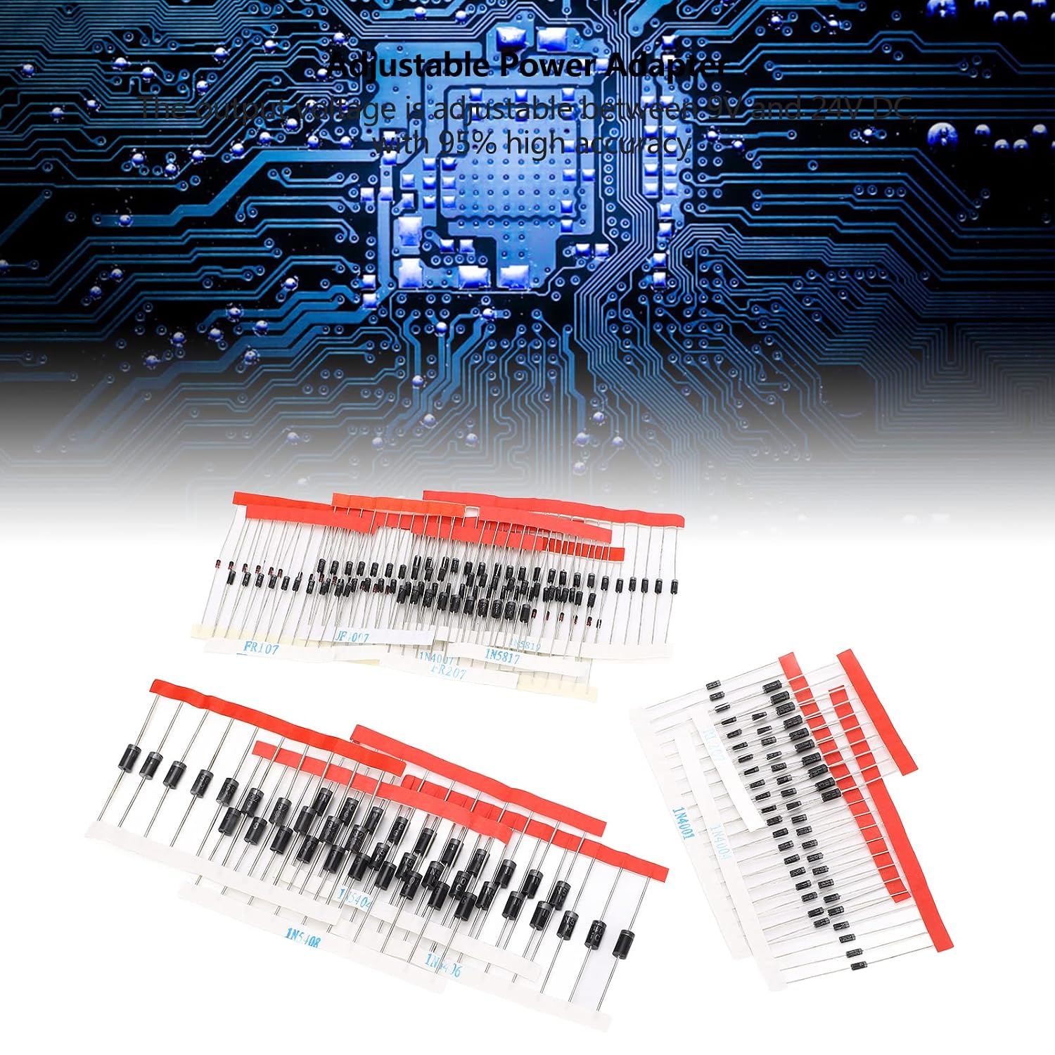 Комплект из 200 выпрямительных диодов - Низкий уровень шума, высокая стабильность, подавление помех, Полупроводник широкого применения для электротехнических проектов., фото 4