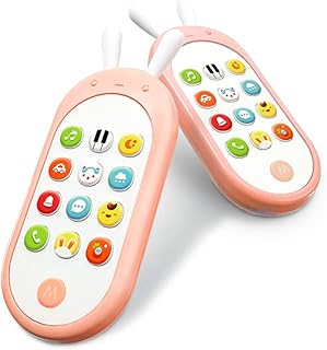 Richgvスマートフォン 電子玩具電話6カ月～36カ月 赤ちゃん 幼児 子ども 幼児 おもちゃ 知育玩具 知育 学習 英語 外国語 指遊び ピンク