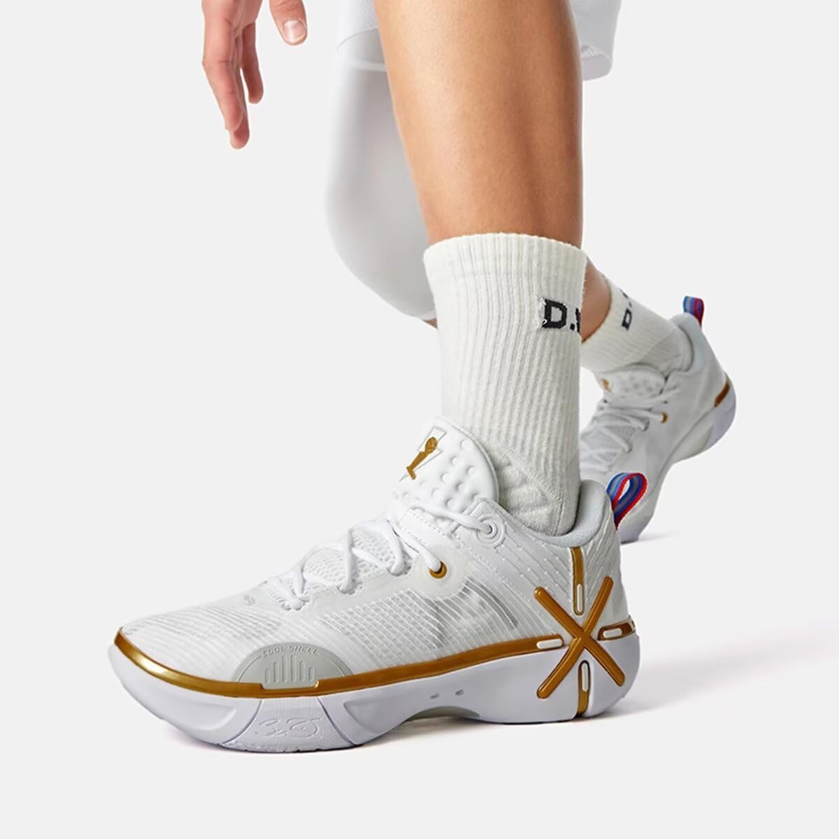 Мужские легкие баскетбольные кроссовки LI-NING WADE SHADOW 6 & 7 с высоким отскоком, ABPU029, ABPV021, ABPV011, белое золото, 24,5 см 2E, фото 2