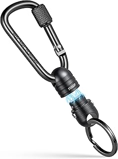 TISUR マグネットリリーサー 釣り道具 耐荷重20KG ロック機能 クイックリリース キーホルダー マグネットジョイント 吊り下げ 落下防止 携帯便利 アウトドア キャンプ 登山 釣り小物 便利グッズ カラビナ付き