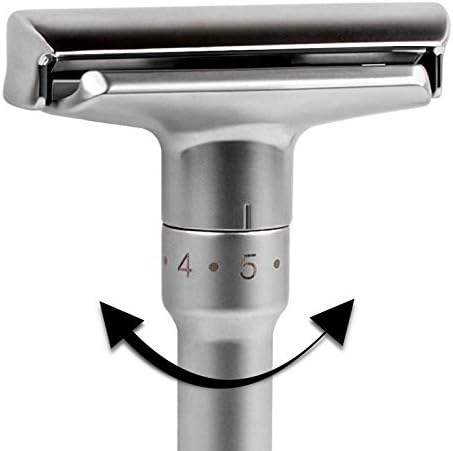 Т-образная безопасная бритва QSHAVE регулируемая, классическая (1 бритва и 5 сменных лезвий с титановым покрытием), 2 варианта в ассортименте, фото 4