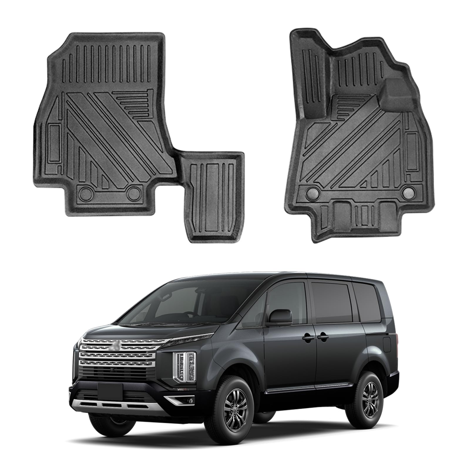適合三菱 みつびしデリカD5 専用フロアマット1列目専用8人乘専用設計2019年2月～現行 (Mitsubishi DELICA D:5 CV1W)3D立体構造デリカD5フロアマット防水カスタムパーツ 縁高 TPE材質 耐摩擦 耐汚 折りたたみ式 取付簡単 カー用品(1列目) 三菱 デリカD5 CV1W フロアマット 1列目 (8人乗り専用)