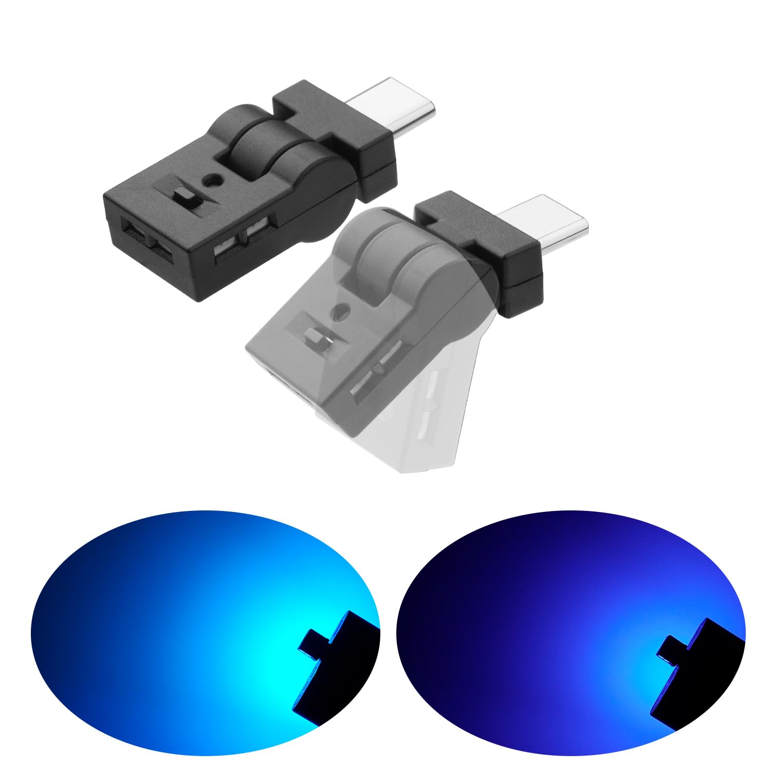 GIMUYA USB LED for Car Use, Type-C, 8 Colors, Illumination Direction Switch, 180° Oscillation, Auto Lighting, Dimming, Memory, Ambient Light, RGB, Mini, Compact, Lightweight, Easy Installation, 1 Ct Type C Boat Swing Type x 1