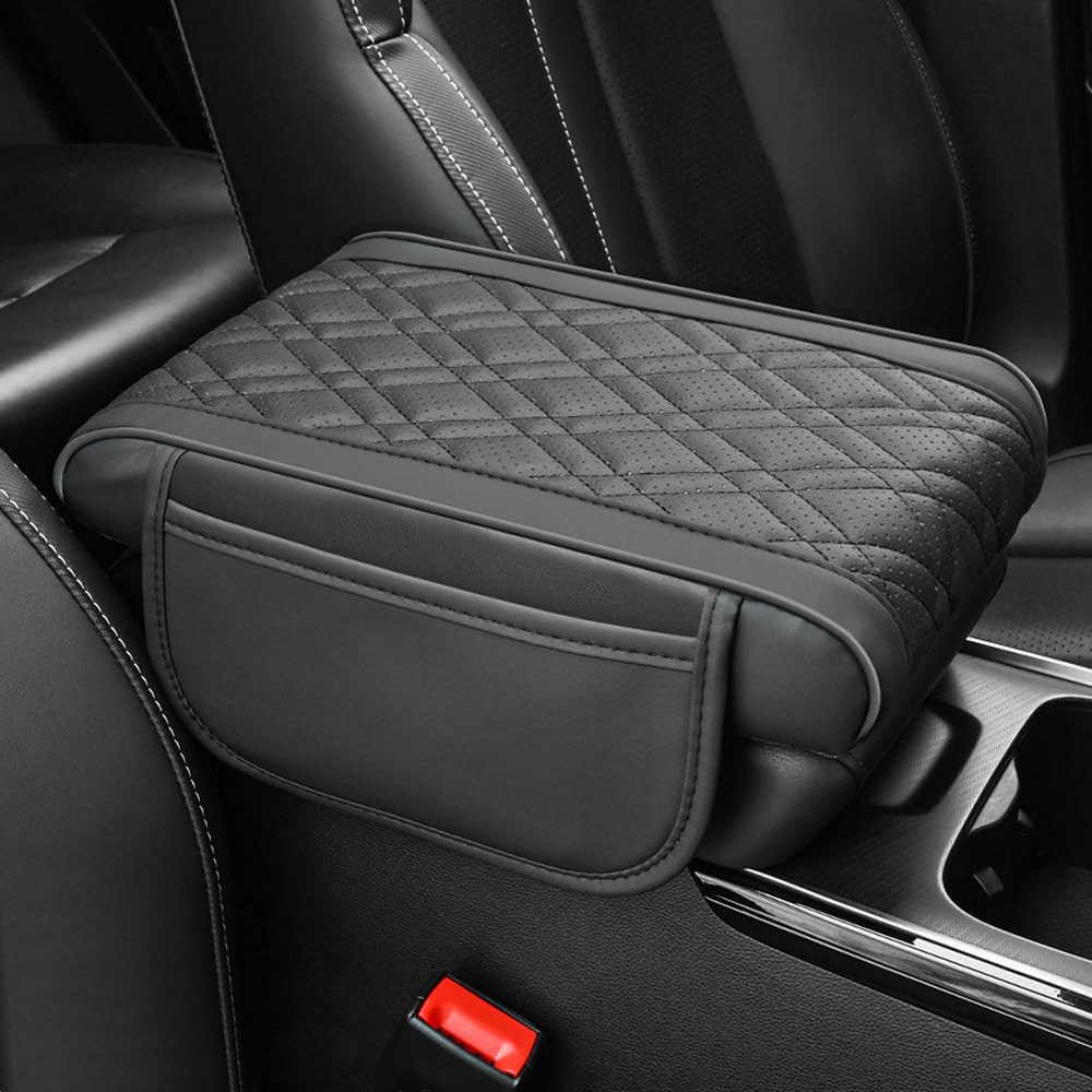 Car Armrest Cushion Armrest Box Protective Cover Parallel Quadrilateral Pattern Console Box Protection Cover Dirt Proof Car Accessories Interior Parts