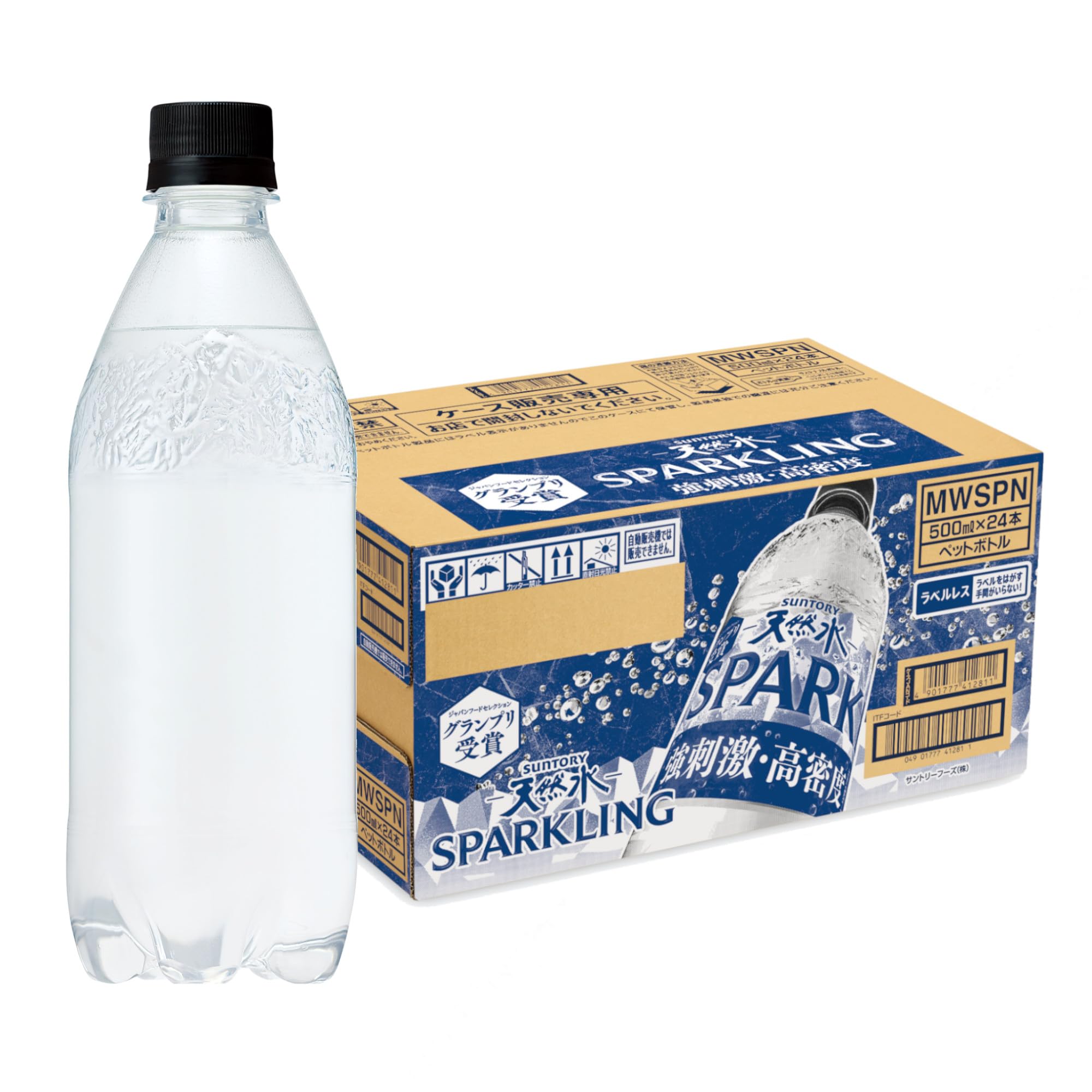 【Strong Sparkling Water】Suntory Tennensui Sparkling Sparkling Labelless 500ml x 24 Bottles Bulk Sale in Progress 16.9 fl oz (500 ml) x 2