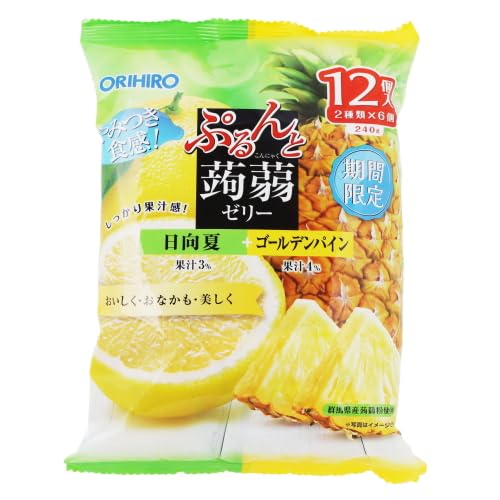 Orihiro Purunto Konnyaku Jelly, Hinata Summer + Golden Pine (0.7 oz (20 g) Pouches x 12 Packs