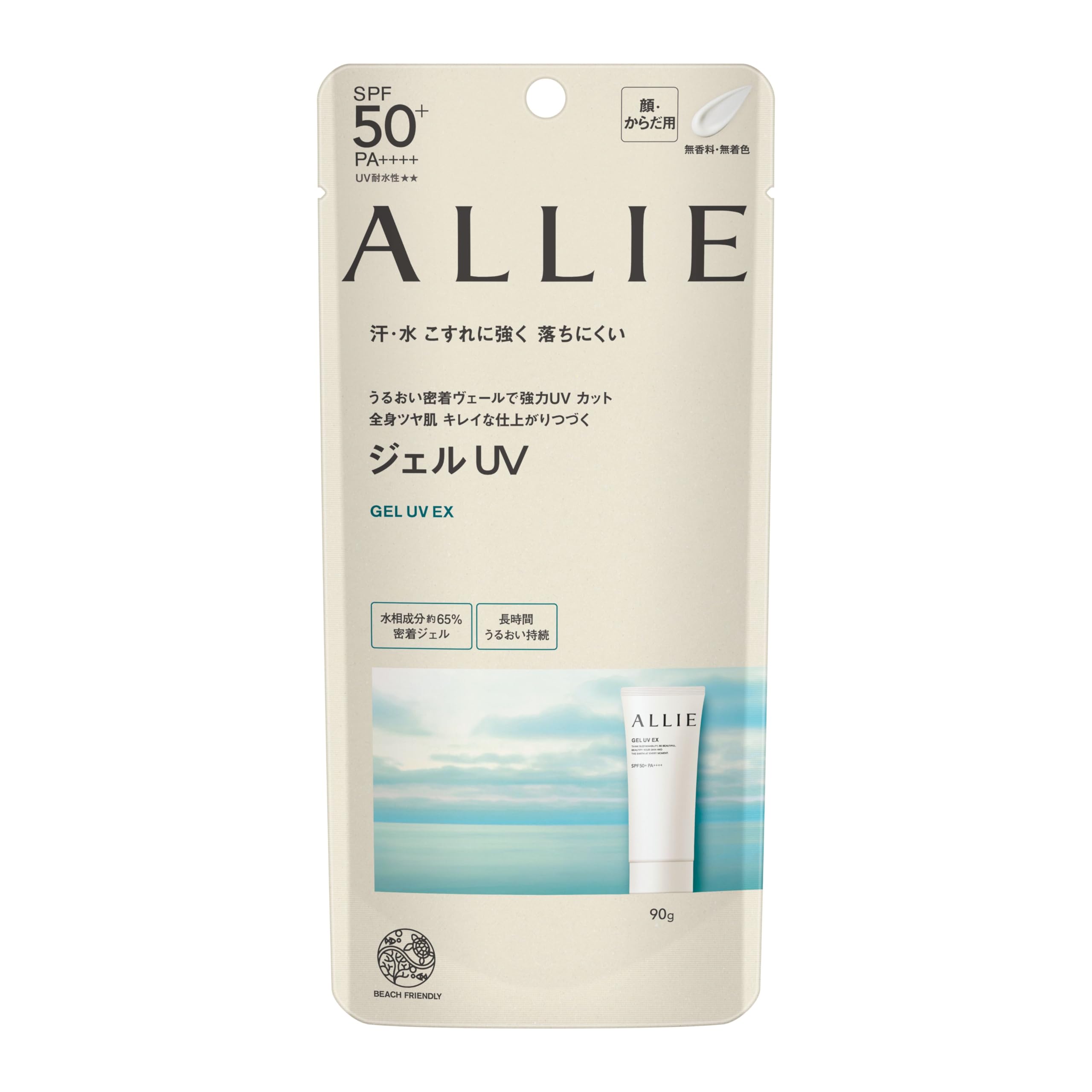 ALLIE (アリィー) Chrono Beauty Gel UV EX SPF50+/PA++++ 90g Fragrance-Free 90g Single Item