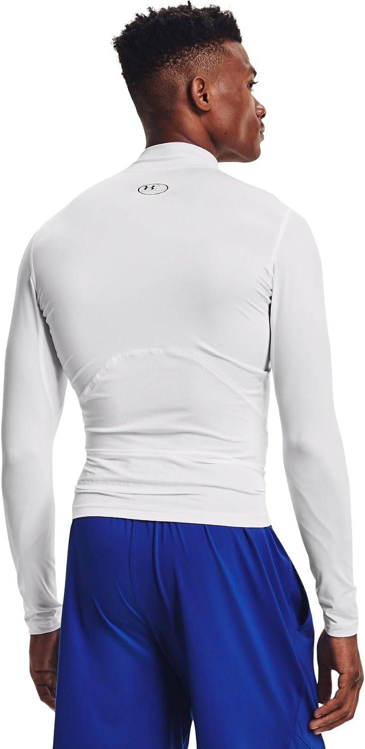Under Armour Базовый слой UA Heatgear Armor — компрессионная лонгслив-майка с высоким воротником, мужская, 3 XL, чёрно-белая, фото 2