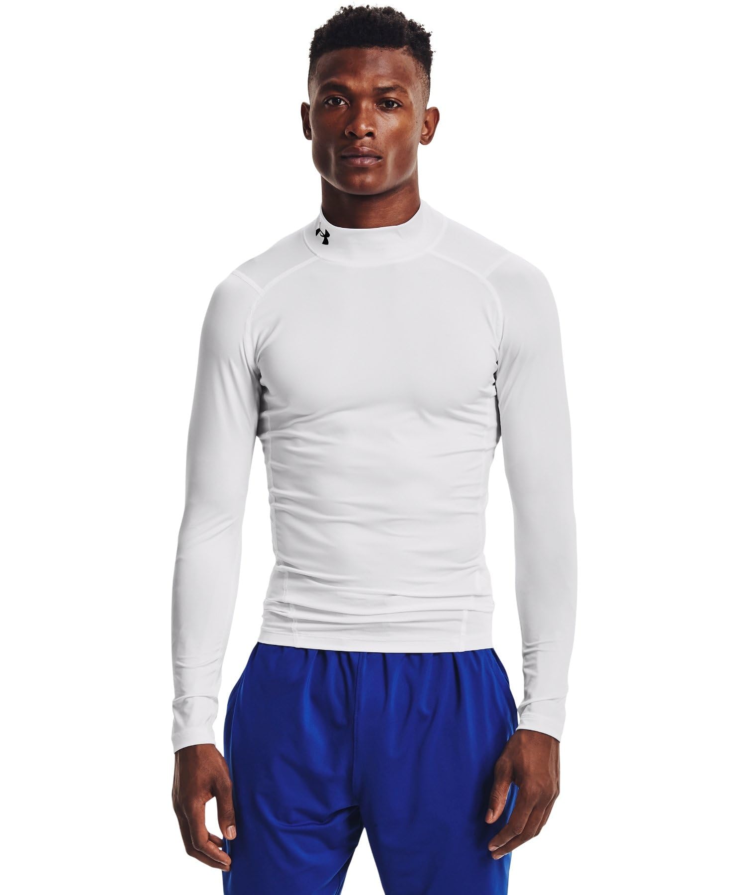 Under Armour ベースレイヤーUAヒートギアアーマー コンプレッション ロングスリーブ モック シャツメンズ 3 XL black white