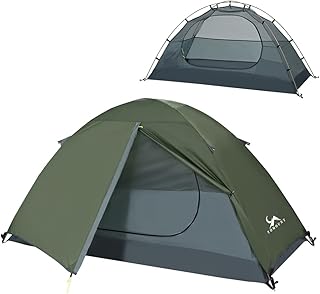 TOMOUNT テント ソロテント 1-2人用 キャンプテント 二重層 自立式 耐水圧3000mm 通気 防風 軽量 コンパクト バイク アウトドア 登山用 簡単設営 4シーズン キャンピング