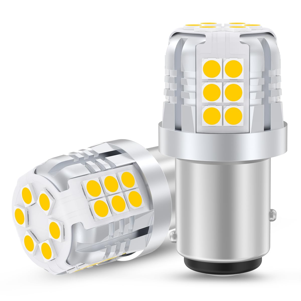 S25 Double Bulb, White, BAY15D P21/5W LED Bulb, Universal, Ultra Bright, 30 Row 3030SMD Tail Light/Brake Light, for DC 12V Vehicles, Compatible with Vehicle Inspections, 6000-6500K (Set of 2) S25 ダブル球 white