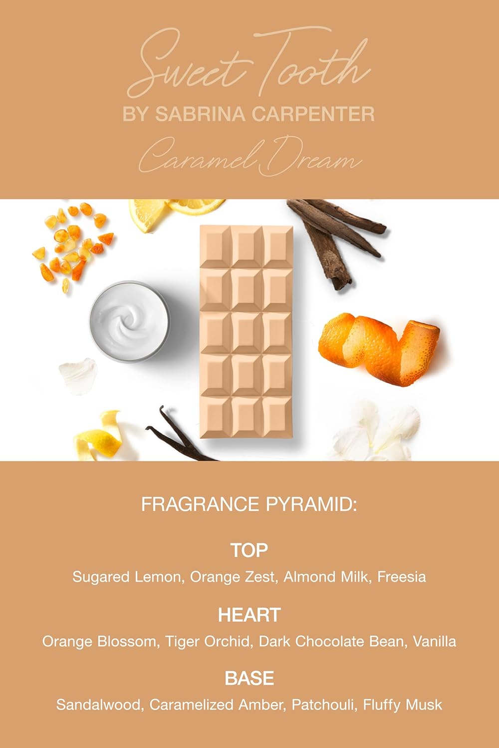 ПАРФЮМИРОВАННАЯ вода SCENT BEAUTY Sabrina Carpenter, Caramel Dream, 1,0 жидких унции (30 мл), Женские, Зарубежные духи, Сабрина Карпентер, Ванильно-карамельная мечта (Dreamy Amber Gourman), фото 6