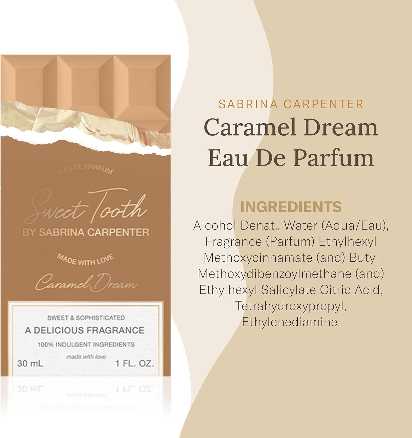 ПАРФЮМИРОВАННАЯ вода SCENT BEAUTY Sabrina Carpenter, Caramel Dream, 1,0 жидких унции (30 мл), Женские, Зарубежные духи, Сабрина Карпентер, Ванильно-карамельная мечта (Dreamy Amber Gourman), фото 8