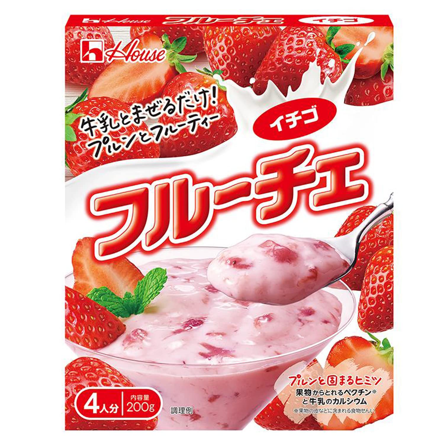 Fructus House Strawberry 200g×5pcs [Simply enjoy a fruit-filled dessert by mixing with milk!] 200 g × 5 Strawberry