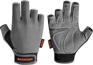 Bassdash(バスダッシュ) ASTRO フィッシンググローブ 5本カット 釣り用手袋 通気性 滑り止め 男女兼用 グレー 4サイズ (S,M,L,XL)