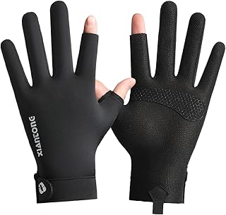 [Moxiep] 手袋 メンズ 夏用 グローブ uvカット【UPF50+ 日焼け防止・接触冷感・スマホ対応・滑り止め手袋・薄手・通気速乾】指出し 指なし フィッシング 手汗 日よけ 紫外線対策 釣り/サイクリング/自転車/登山/運転