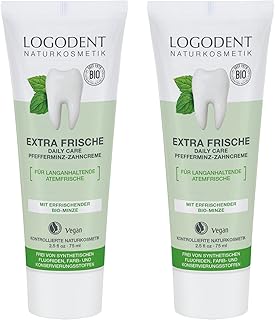 ロゴナ(LOGONA)【日本正規輸入品】デイリーはみがき75mlx2 ［2本セット ミントでエクストラフレッシュ・マイルドな泡立ち］