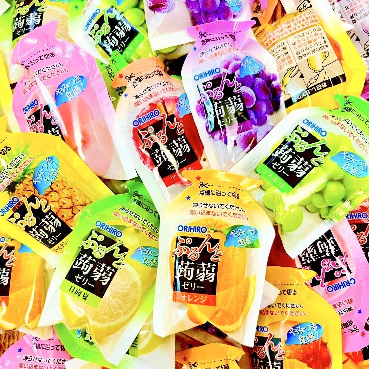 House choice いいものだけを オリヒロ ぷるんと蒟蒻ゼリー 8種 計48個 960g 大容量 詰め合わせセットbox 季節により内容が変更される場合もございます 商標権取得済みシール 8種 計48個 960ｇ