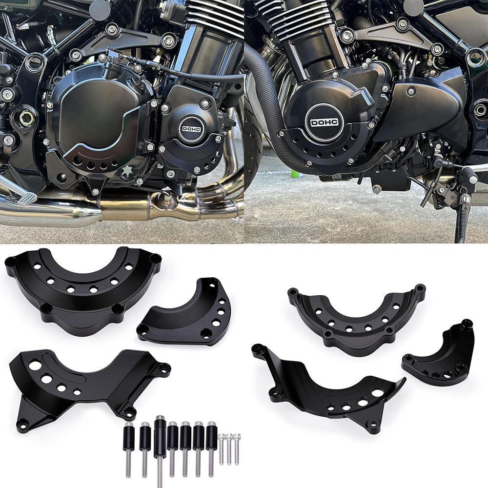 Motorcycle Engine Cover, Engine Slider, Engine Guard Compatible with Kawasaki Z900 Z900RS Z900RSCAFE All Years (Black)