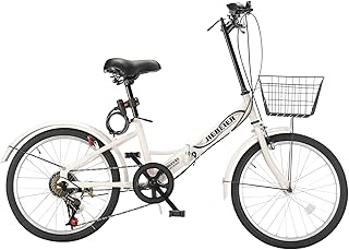 自転車 折り畳み自転車 20インチ 7段変速 カゴ ワイヤー錠 ライト付き 防滑タイヤ 高炭素鋼フレーム 軽量 小径車 通勤 通学 街乗り JZXC-06