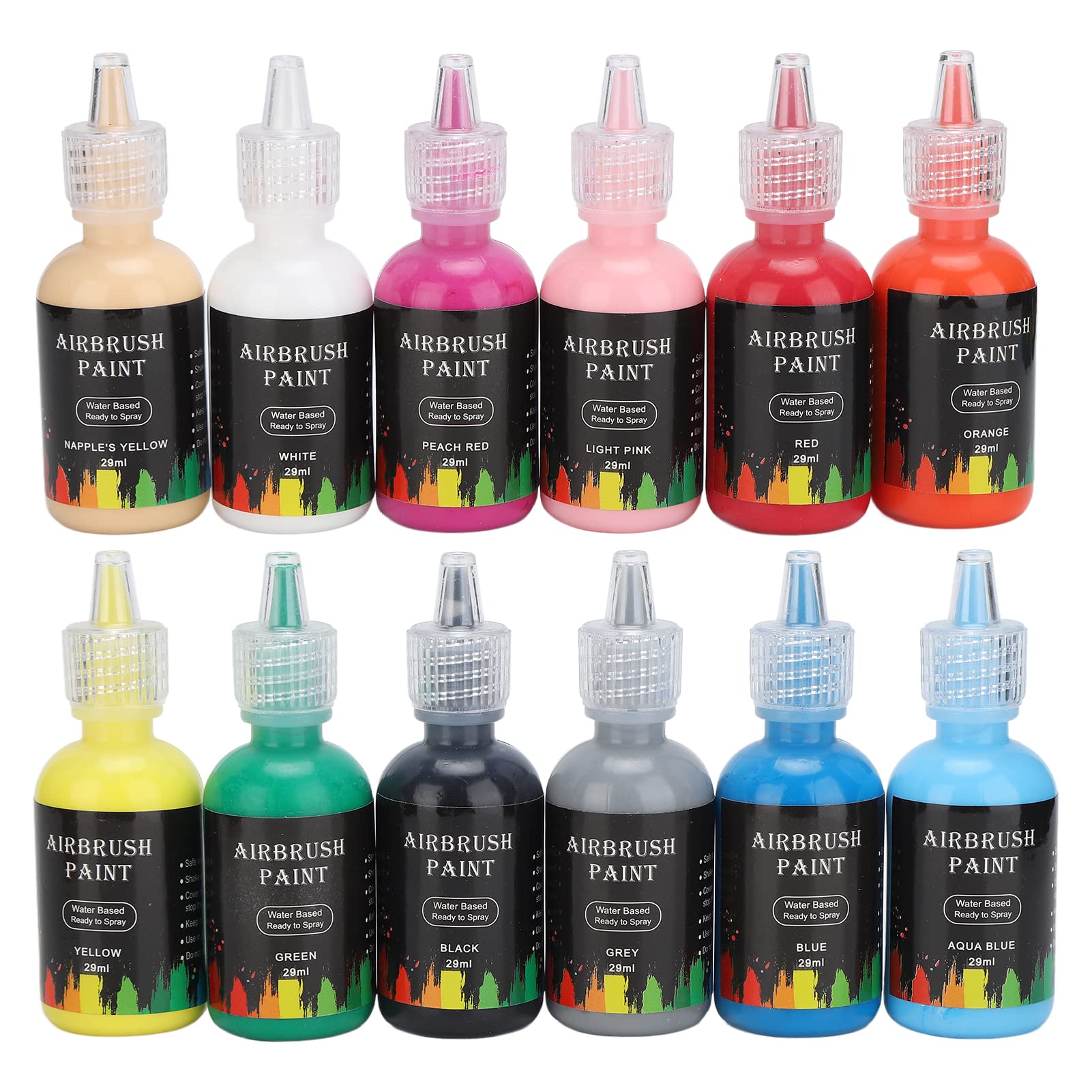 12 Colors Liquid Pigment Set DIY Paint Ink Dye Fabric Material Ceramic Plastic Leather Wall Craft Art 348ml
