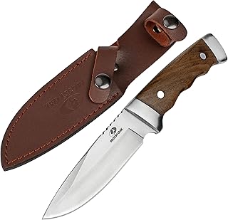 MOSSY OAK ナイフ アウトドアナイフ シースナイフ フルタング構造 全長225mm 天然ウッドハンドル 登山 キャンプ トレッキング 釣り 家庭用 DIY用 防災用 専用シース付き