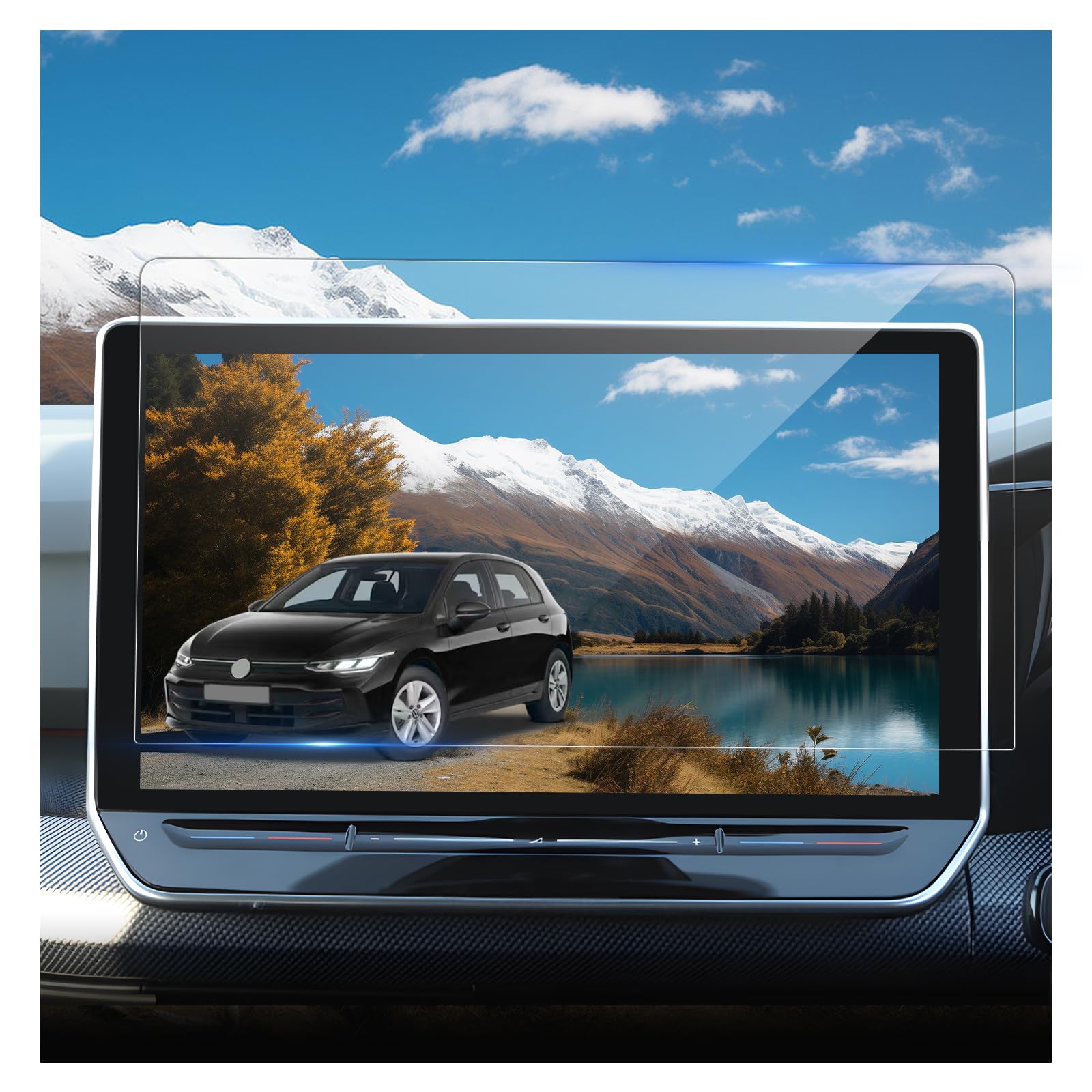 Glass Film, 2025 Model for VW Volkswagen Golf 8.5 Car Navigation System, 12.9 Inch Protective Film, Golf R Variant, Screen Protection Film, 9H, Tempered Glass, Fingerprint Reduction, HD Clear, High Sensitivity, Scratch Resistant, Dirt Resistant, Easy to Apply, Car Accessories, Custom Parts 12.9" Volkswagen Golf 8.5" Tempered Glass