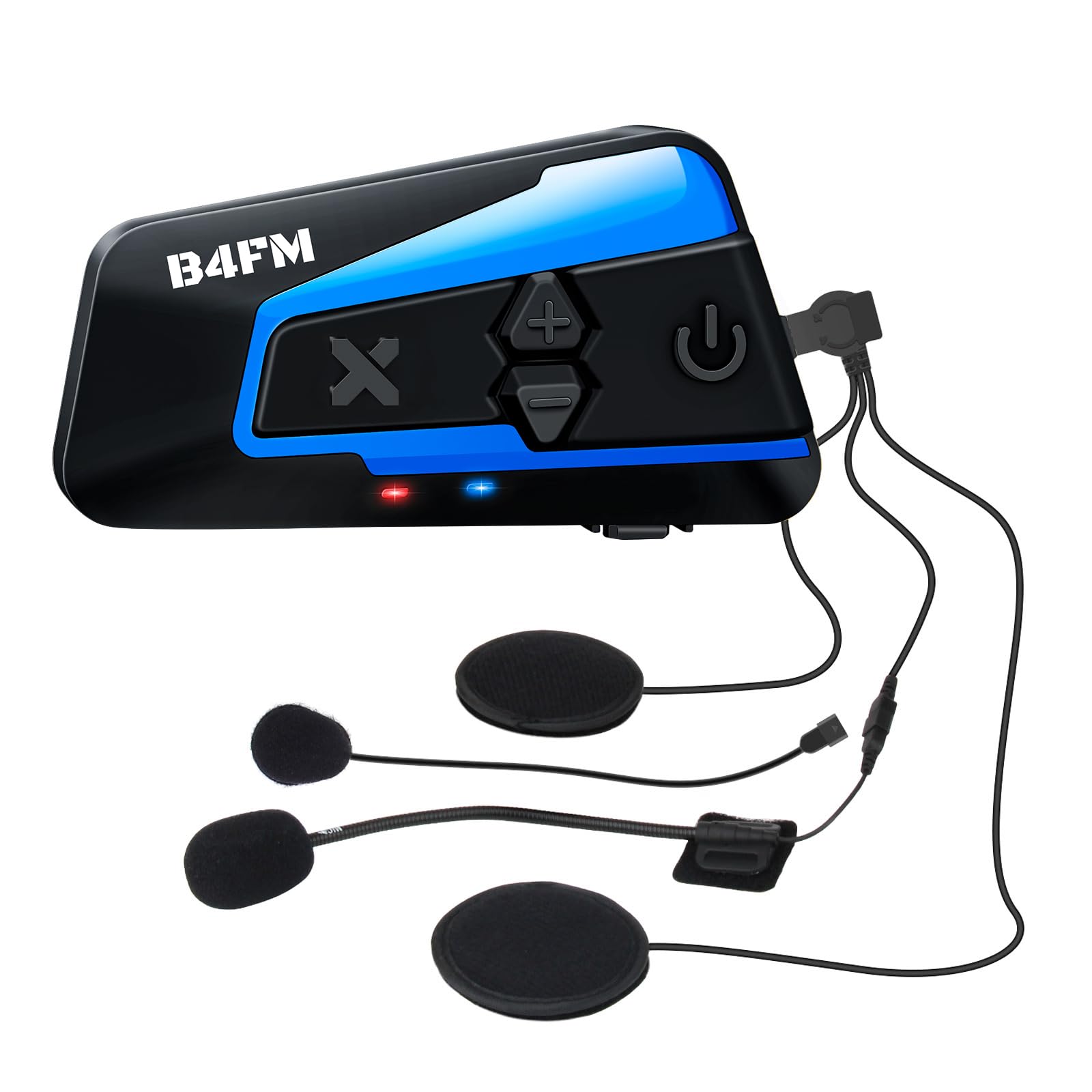 LX-B4FM Motorcycle, Intercom, 10 Riders, Simultaneous Call for 10 People, Intercom, Music Sharing, FM Radio, Bluetooth Intercom, Siri/S-Voice, IP67 Waterproof Helmet Speaker, Radio Bike, 2 Types of
