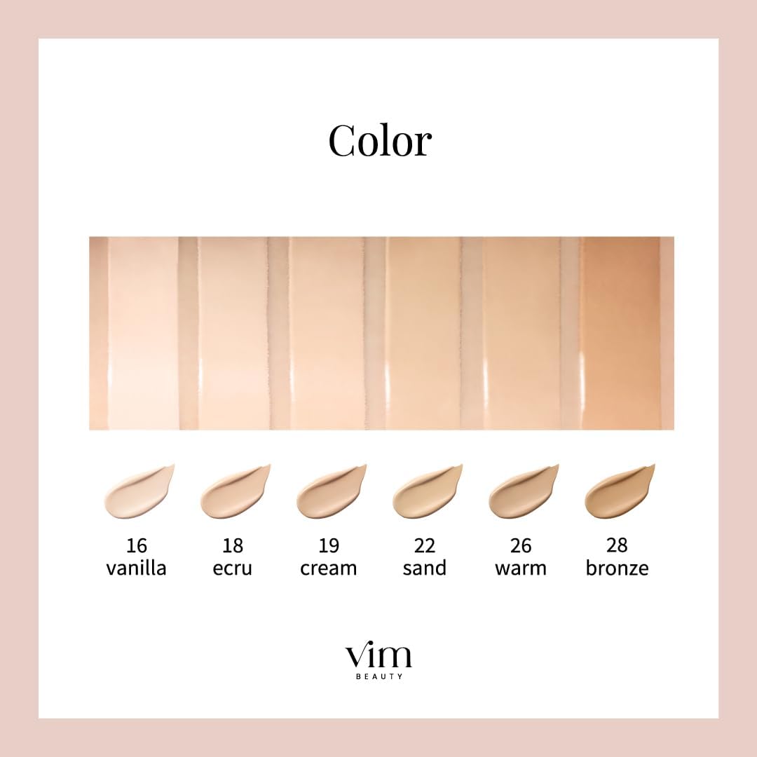 жидкая тональная основа vim beauty для увлажнения на весь день, SPF 30 PA++, стойкая к матовости, держится 24 часа, на 79% состоит из смеси Beauty Essence, основа для создания иллюзии обнаженной кожи, высокое покрытие, 1,1 жидких унций (30 мл) 28 бронзовых, фото 3