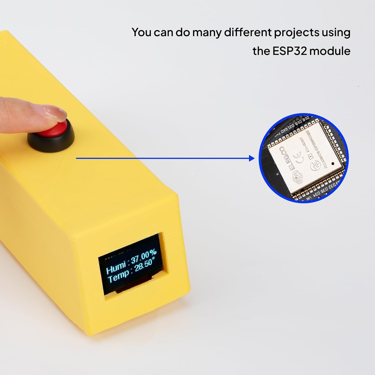 ELEGOO ESP-32- Плата разработки USB-C двухрежимным двухъядерным микроконтроллером CP2102 с частотой 2,4 ГГц, чип CP2102, комплект из 2 предметов | AP / STA / AP + STA, совместимый с Arduino IDE, фото 6