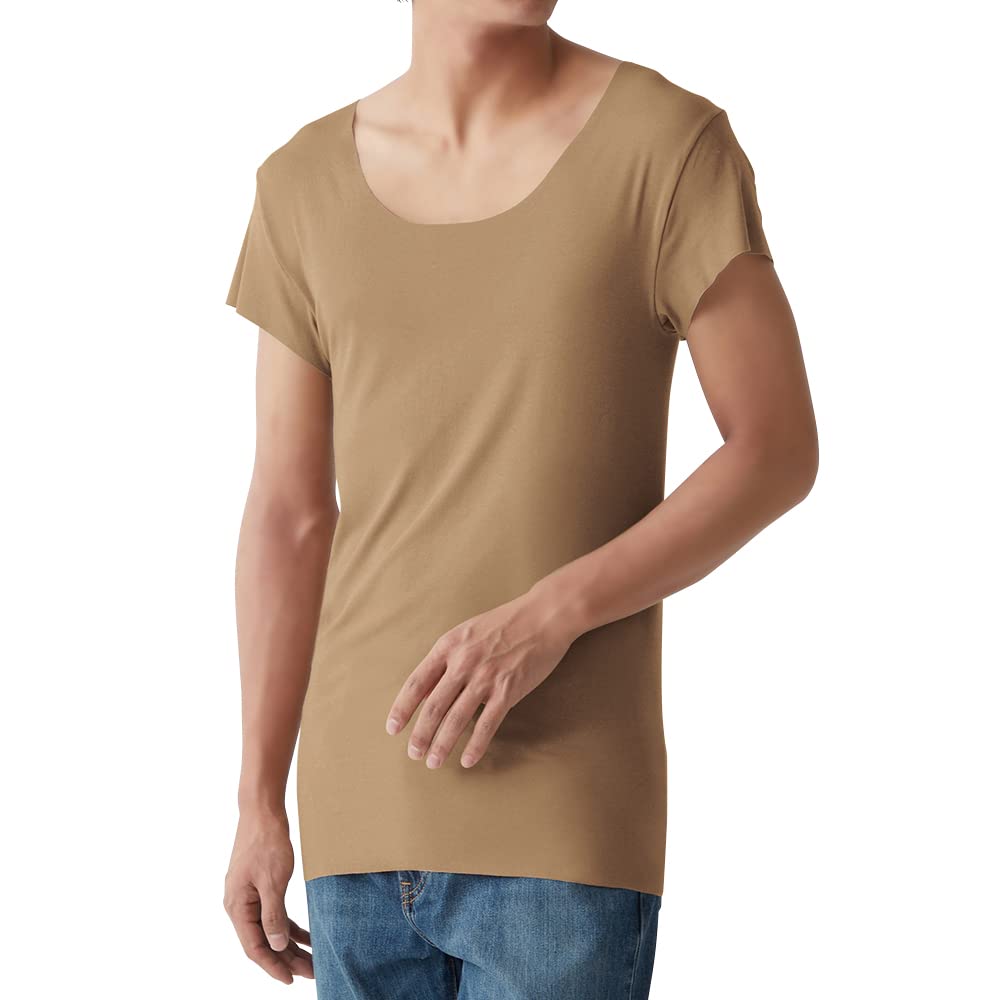[グンゼ] インナーシャツ YG in.T(インティー) CUT OFFシリーズ クルーネックTシャツ 汗取りパッド付メンズ クリアベージュ L 単品