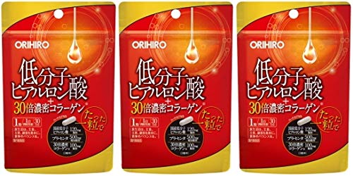 Orihiro Low Molecular Hyaluronic Acid + 30 Times Thick Collagen, 30 Tablets x 3