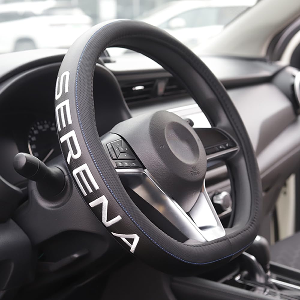 Nissan Serena C27 Series C28 Series Steering Wheel Cover, Stylish Design, Logo, Premium Genuine Leather, Interior, Custom Parts, SERENA Dress Up, For All Seasons, Antibacterial, Deodorant セレナ