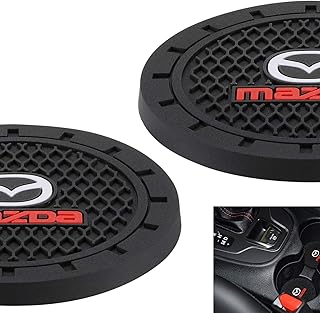 カーインテリアアクセサリー マツダ カップホルダー インサートコースター用 - シリコーン 滑り止め カップマット マツダ 3 6 CX-3 CX-5 CX-9 MX-5用 (2個セット、直径2.75インチ)