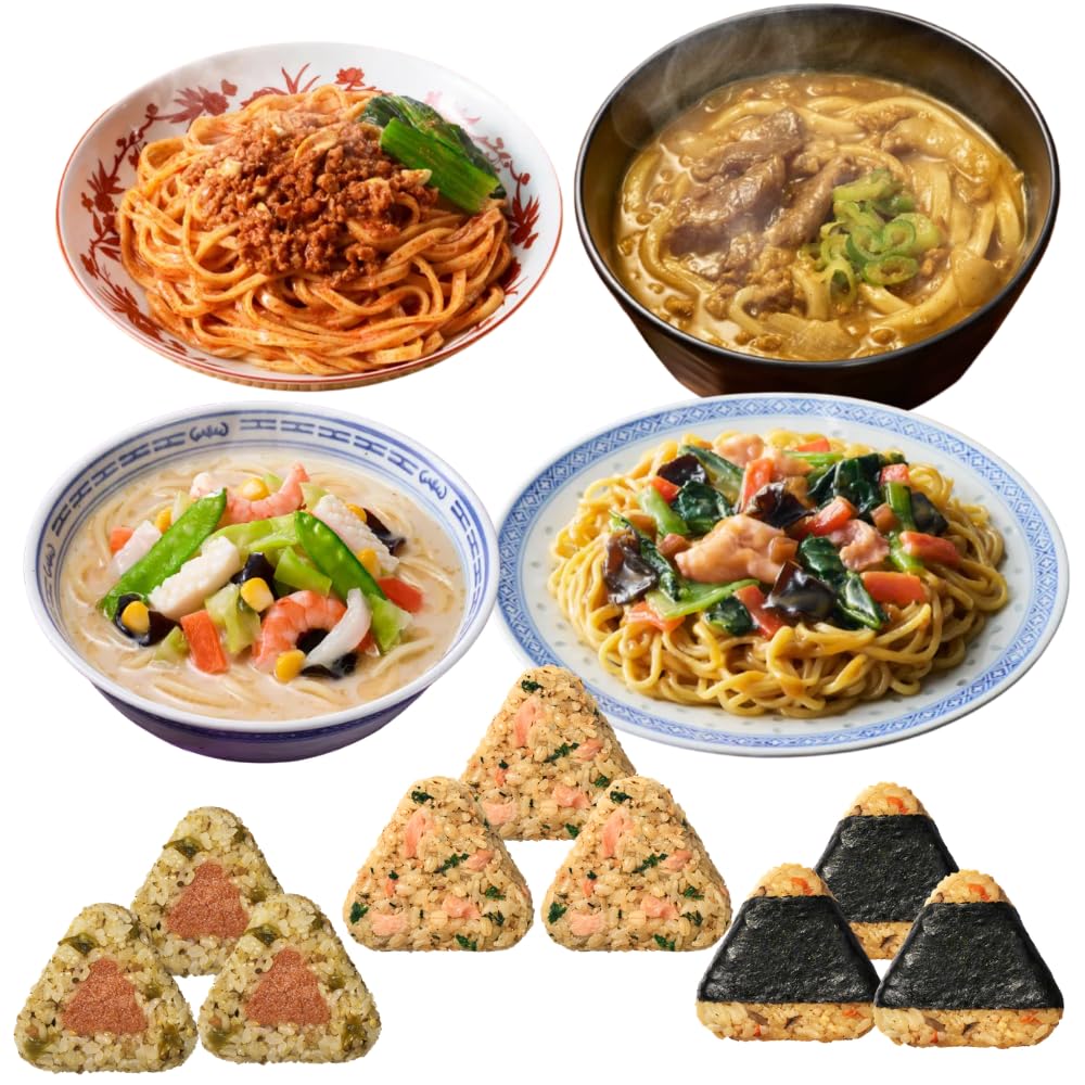 Frozen Kanzen Meshi DELI Staff's Top 7-Variety Set! Total 7 Meals Nissin Foods Frozen Bento (Tender Salmon and Perilla Rice Ball, Tuna Mayo Five-Grain Rice Ball, Spicy Mentaiko and Takana Rice Ball Set of 7 staff types | Total of 7 servings