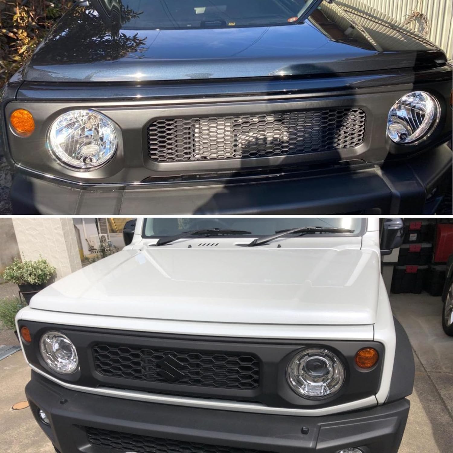 Jimny Nomad JC74 5-дверный Jimny Sierra JB74 Запчасти для Jimny JB64 Передняя решетка радиатора, выполненная своими руками в виде сотовой сетки, черная, простой монтаж, не требующий сверления, Внешние детали, изготовленные на заказ, Аксессуары для одежды jimny NOMADE (C-type), фото 7