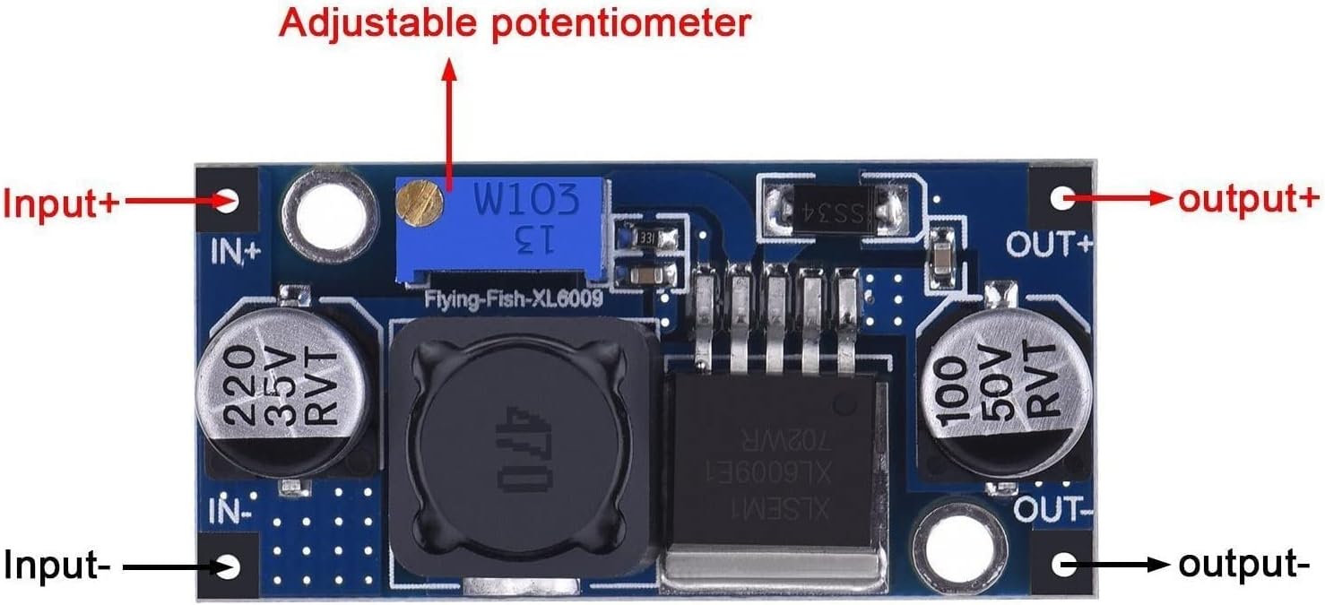 [4 шт.] Регулятор наддува DC-DC boost circuit BOARD conversion XL6009 Выход: DC 5V〜35V 4A модуль питания YMS ЗАПЧАСТИ, фото 3