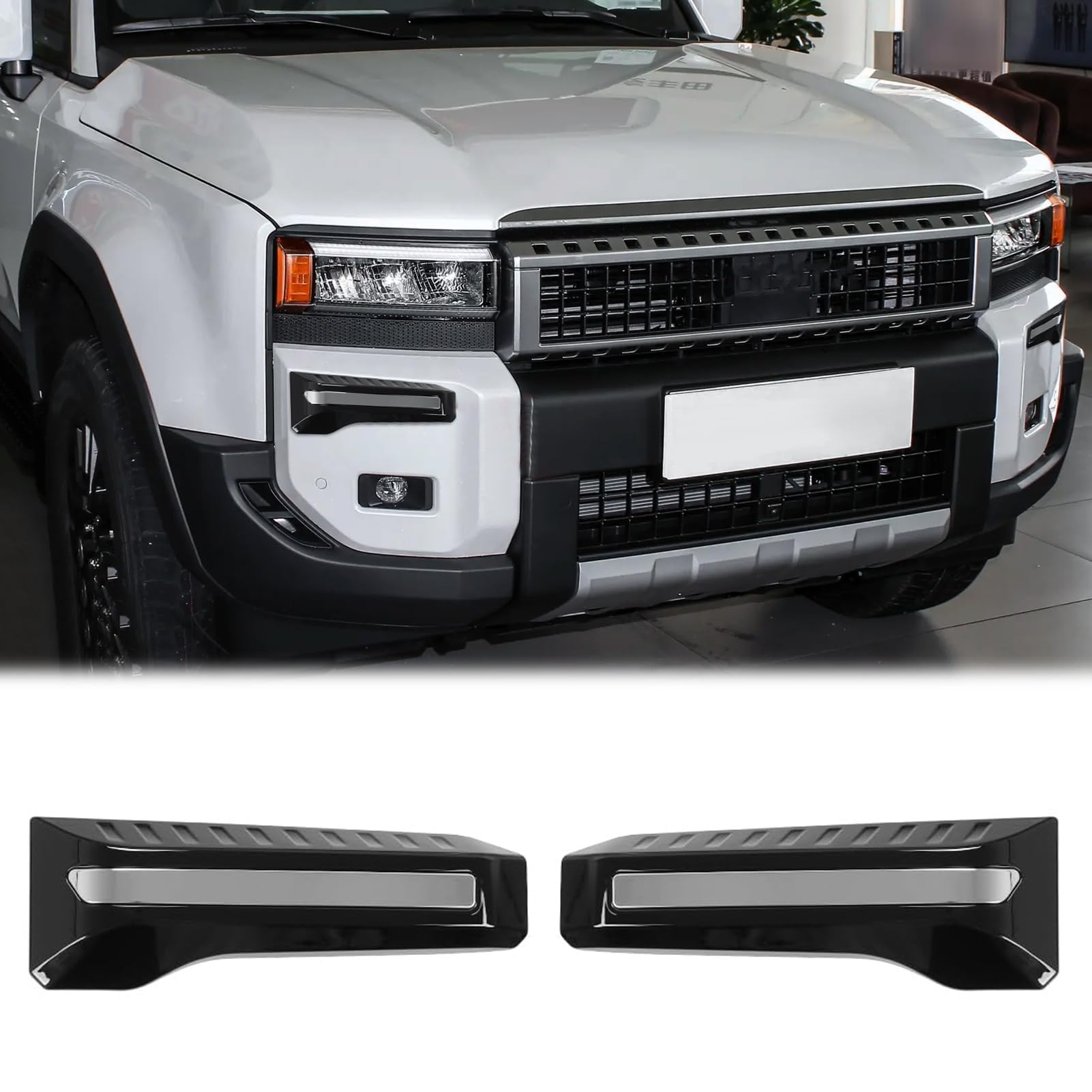 2pcs Front Fog Light Trim Strip Cover For 2024 2025 Land Cruiser 250 195 8 Prado Lc250 J250 Front Bumper Exterior Repair Accessories For Land Cruiser 250