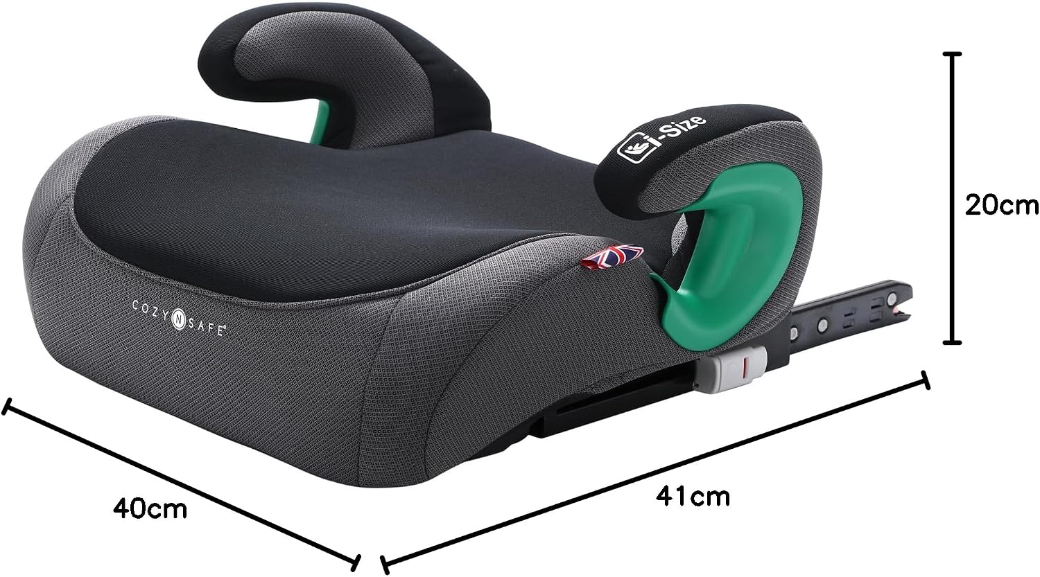 Бустер Cozy N Safe Astra i Size 135–150 см для детей, 3-точечный ремень или ISO-Fix, с глубокой пенной подкладкой сиденья и подлокотниками, 135–150 см, примерно 6–12 лет, фото 6