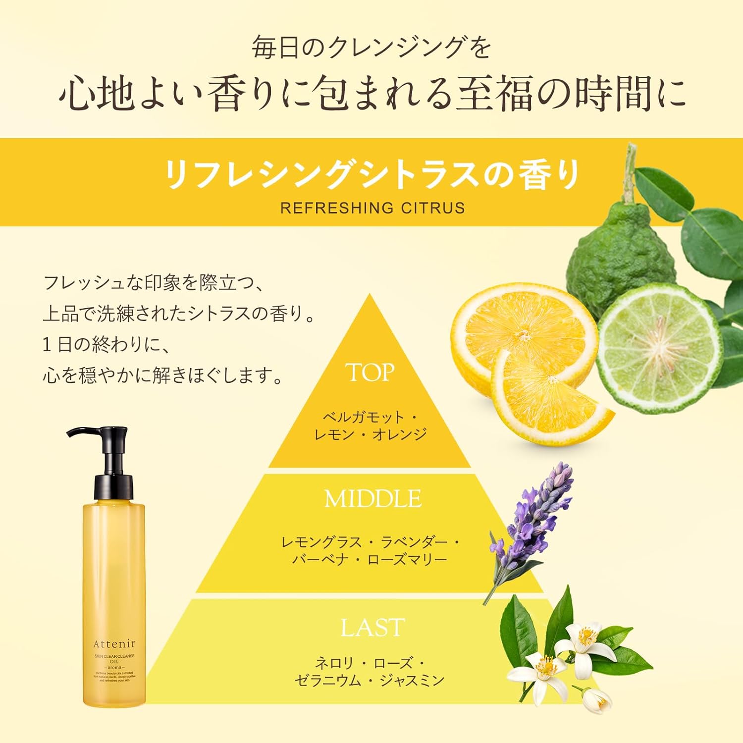 Очищающее масло Attenir Skin Clear Cleanse Oil, тип аромата (175 мл / Освежающий цитрусовый аромат) Очищающее масло для снятия макияжа (не требуется двойное очищение /Поры / Сухость / мозоли) Обычный флакон Citrus 175 мл (2 месяца), фото 8