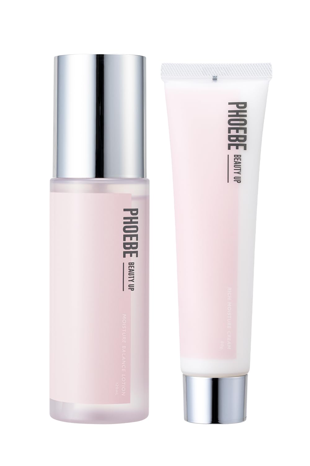 PHOEBE BEAUTY UP Skin Care Set, Lotion, 4.2 fl oz (120 ml) & Milky Lotion, 2.1 oz (60 g) (Sensitive Skin/Vitamin C Derivatives/ Formulated with CICA Ingredients, Human Stem Cell Culture Liquid)