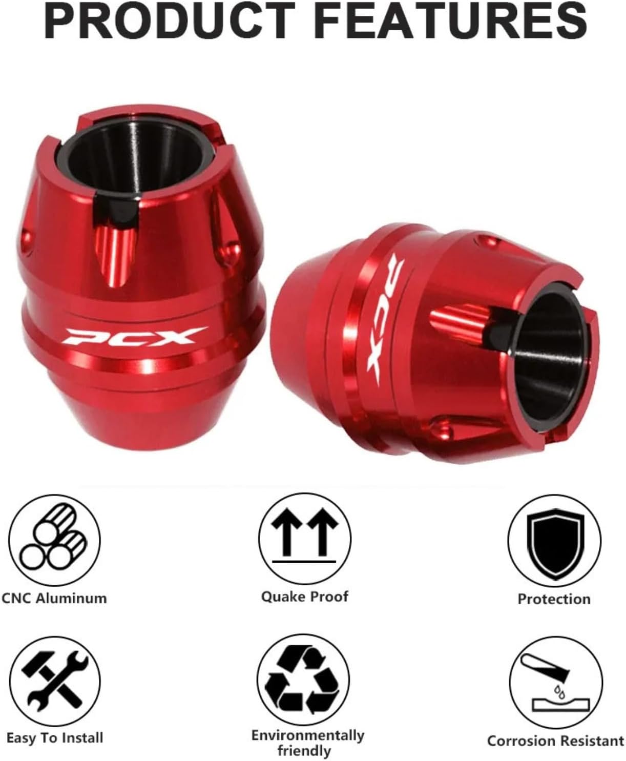 ДЛЯ PCX125 PCX150 PCX160 PCX 125 150 160 pcx125 pcx150 pcx160 2021-2025 2026 Мотоцикл с ЧПУ Переднее колесо Противоударный шар из алюминиевого сплава Выпускная планка двигателя ползунок (синий, переднее колесо) синее переднее колесо, фото 6