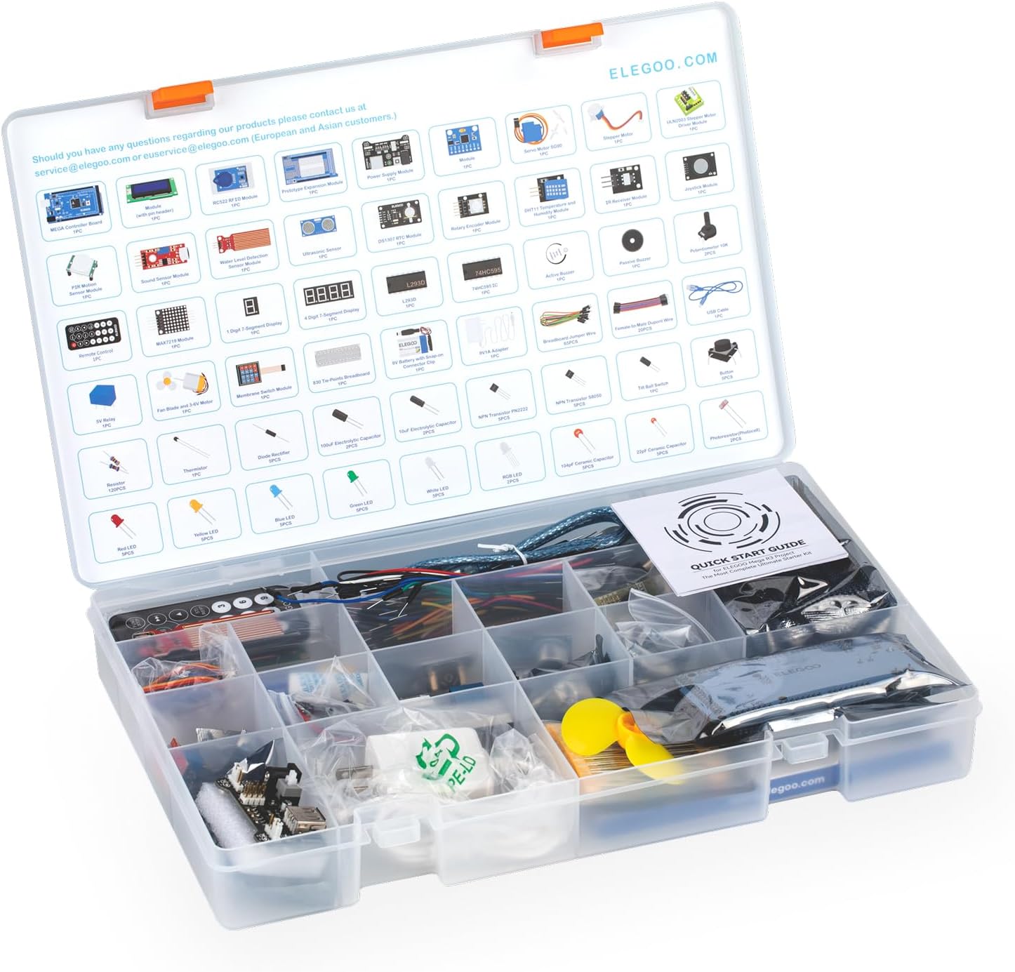 Стартовый комплект Mega2560 для начинающих ELEGOO Arduino Final Edition, с учебным пособием, плата MEGA 2560, ЖК-дисплей 1602, фото 2