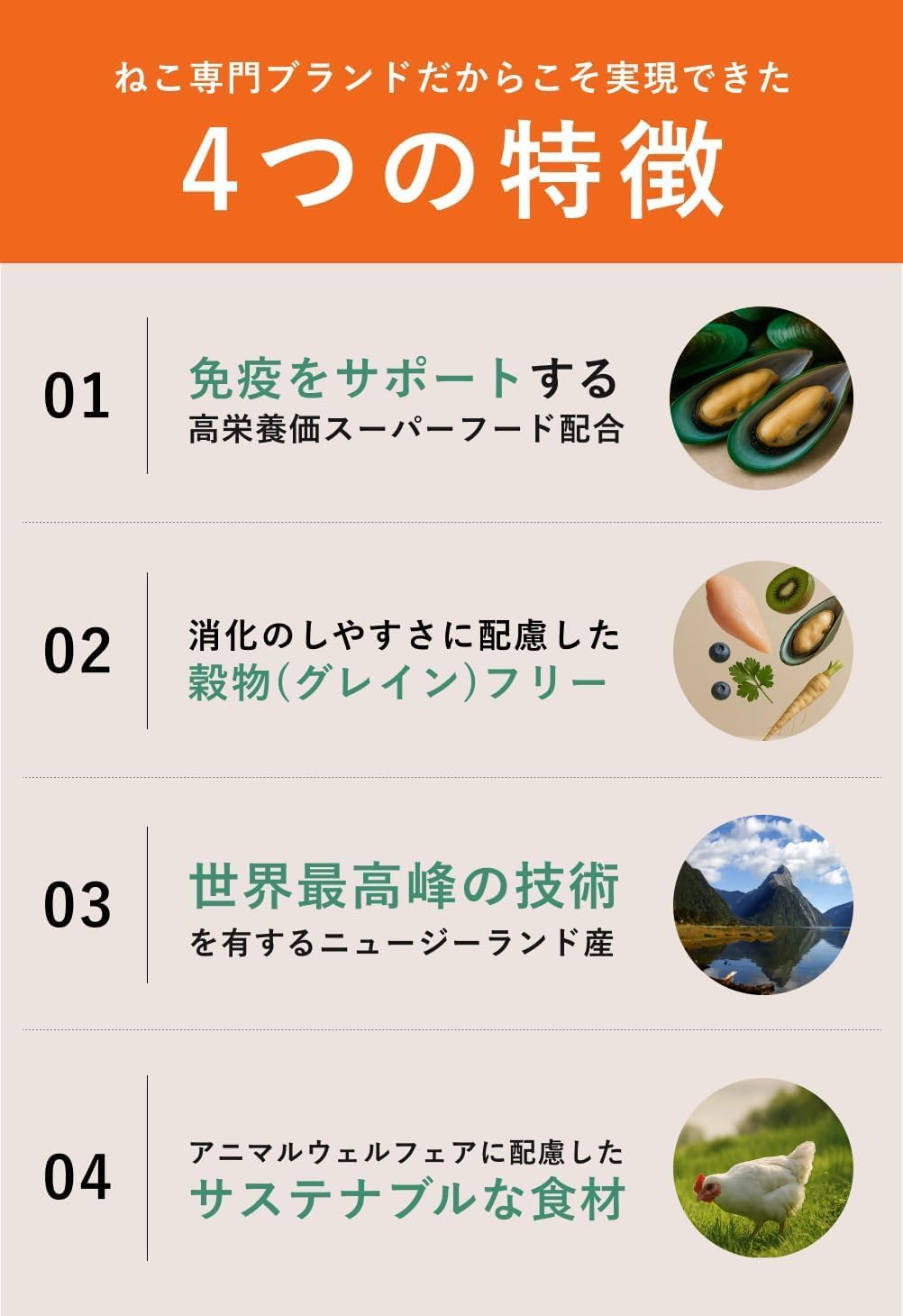 【Разработано ветеранами】 Сухой корм для кошек Uniam Wild Pro Chicken Green Shell New Zealand Премиум-класса [Поддерживает иммунитет] [Не содержит красителей, ароматизаторов и консервантов] [Не содержит зерна] [Подходит для всех видов курицы, 1200 г × 2, фото 5