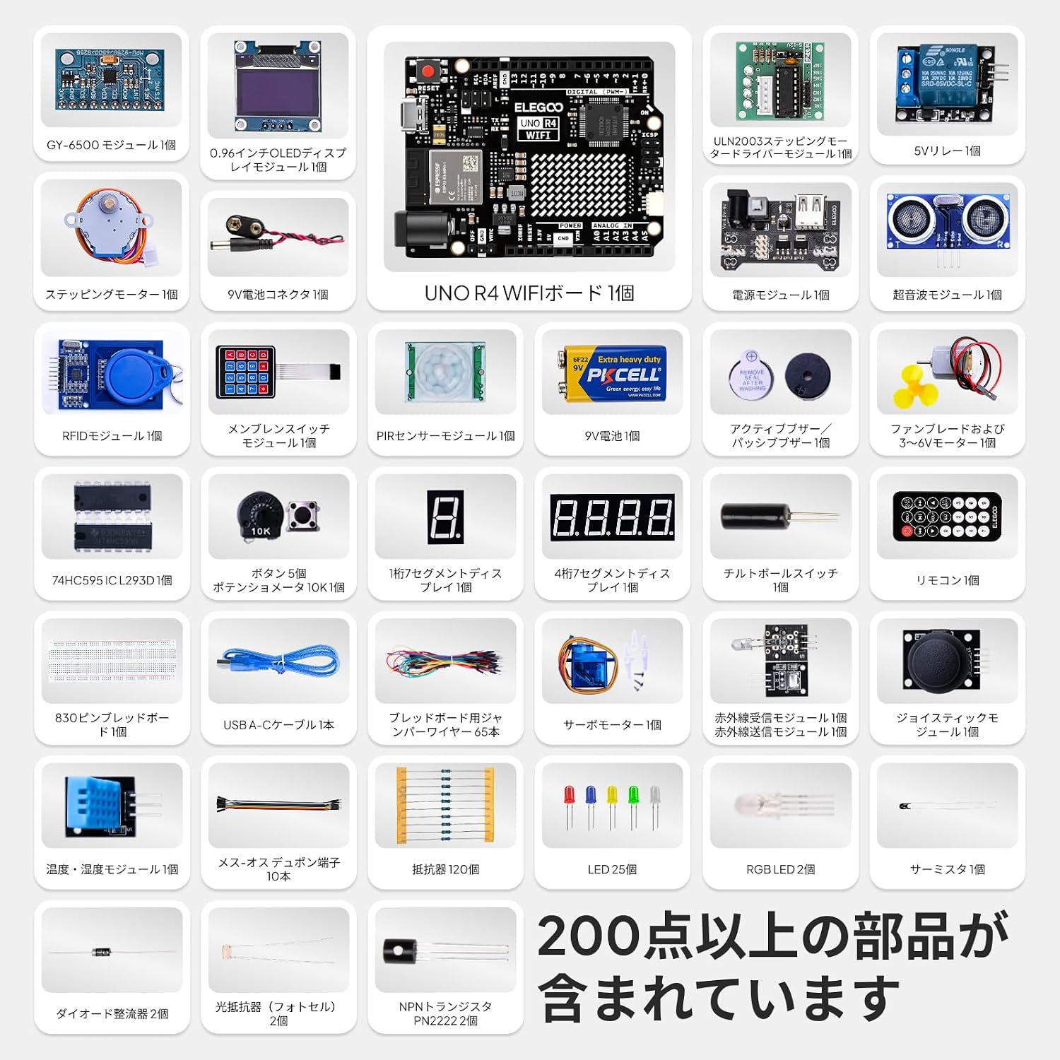 ELEGOO UNO R4 WiFi Super Starter Kit STEM Electronic Craft Programming Kit с более чем 200 деталями / Поддержка Arduino IDE Онлайн-учебники и IoT-проекты для начинающих студентов-производителей, фото 6