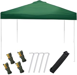 ワンタッチタープテント 大型テント タープテント 3m×3m 5-6人用 組立て簡単 日よけ 日除け 暑さ対策 テント 耐水圧生地 遮光 三段階調節 収納袋付 防災 運動会 イベント アウトドア キャンプ 展覧会用 (グリーン)