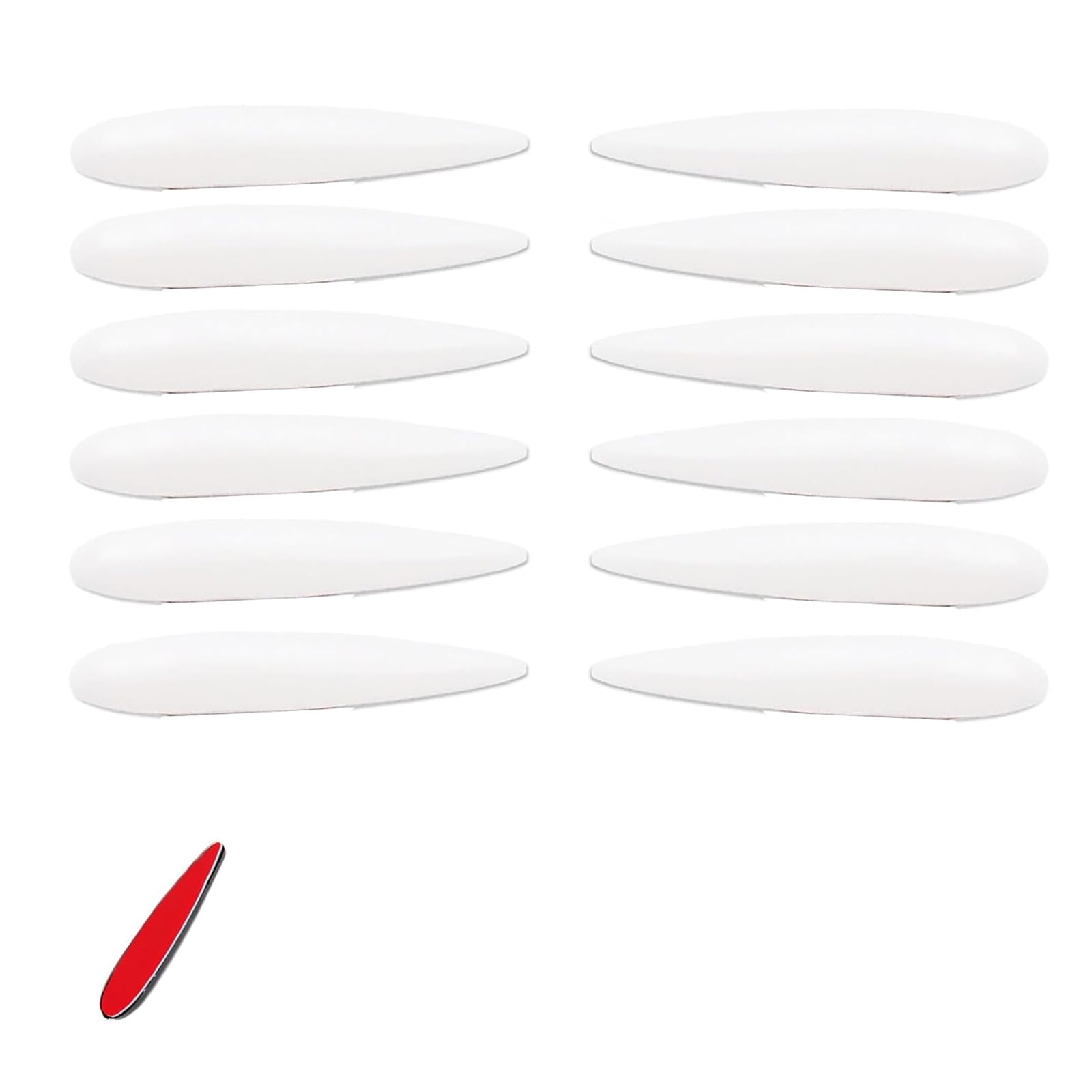 【AiYa】 Vortex Generator 12-Piece Set Scratch-Proof Guard Door Edge Rear Bumper Scratch Protection Universal Clear Stream Aerodynamics Improvement & Wind Noise Reduction Vortex Generator Protective White