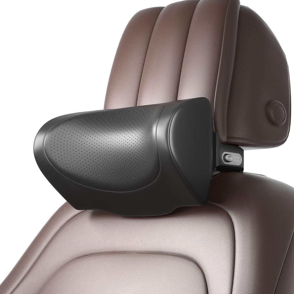 CANLER Headrest Neck Pad, Neck Cushion for Car, Adjustable, Car Neck Pillow, Spine Support, Driver's Seat, Travel, Driving, Black Black Standard size